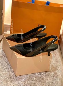 2024 marca sexy sandali in tulle strass impreziosito calicò scarpe eleganti da donna designer di lusso punta quadrata cinturino con tacco gattino suola in cuoio 35-42