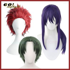 Party Supplies Ensemble Stars Cosplay Wig ES AKATSUKI Kanzaki Souma Purple Ponytail Kiryu Kuro Hasumi Keito Red Green Short Hair