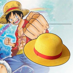 Parti Malzemeleri Anime Maymun D.Luffy Hasır Şapka Cosplay Cartoon Caps Yaz Güneş Güneşlik Ebeveyn-Çocuk Luffy Aksesuarları