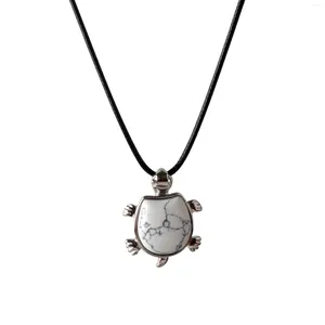 Colares pingentes Howlite Turtle Nacklace Pedras semipreciosas naturais dão o presente para homens e mulheres