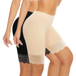 Mutandine da donna Pantaloni di sicurezza taglie forti da donna Elastico morbido e confortevole Materiale modale Pantaloncini nudi/neri Lingerie corta in pizzo femminile