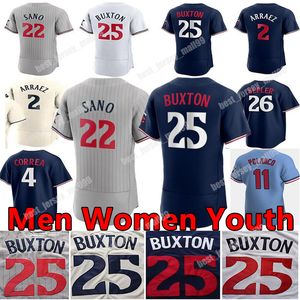 2024 Custom Byron Buxton Jersey Luis Arraez Jose Miranda Carlos Correa Max Kepler Gary Sanchez Gio Urshela Nick Gordon Jorge Polanco Miguel Sano Sonny Gray Baseball