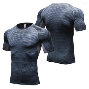 Men's T Shirts Factory OEM/ODM Workout Sportswear Custom Active Dry Training T-shirt Running Fitness Polyester Spandex Compression Shirt
