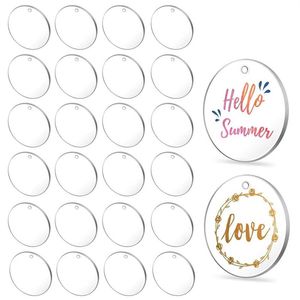 50 pçs claro chaveiros para vinil acrílico círculo discos acrílico espaços em branco chaveiro a granel para diy chaveiro crafting262z