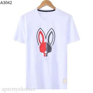 Психологическая футболка с кроликом Повседневная футболка Мужская женская футболка со скелетом кролика 2024 Новый дизайн Мультистильная мужская рубашка Модельер Пара Футболка Psyco Bunny 7887