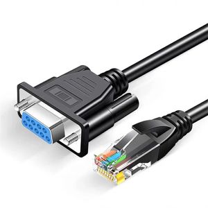 Direktförsäljning Pure Copper RJ45 till Rs232 Line Com seriell port Parallellt kvinnligt hål Crystal Head Line RJ45 till DB9 Serial Port Lin