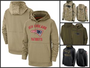 New England''patriots''men نساء الشباب تحية لخدمة الأداء الهامش Pullover Hoodie