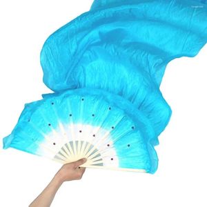 Dekorativa figurer Silk Belly Dance Fans Handgjorda Long Fan Chinese Flexible Switch Willowy Dancing Veils