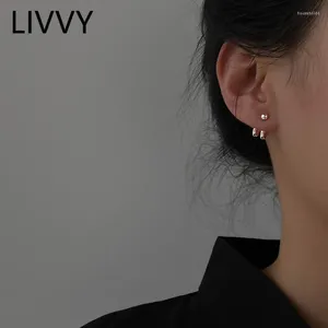 Stud Earrings LIVVY Silver Color Geometrical Japan-Korea Charm Female Personality Trend Trendy Jewelry Party Accessorie Gift