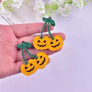 Charms 10st/Pack Trendy Halloween Pumpkin Akrylörhängen Halsband Pendant Smycken gör hantverk DIY