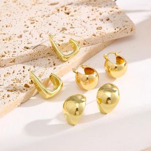 Ohrstecker 17 km Vintage Metall Gold Farbe einfacher Wassertropfen für Frauen Mädchen Mode runde Creolen Ohrring Schmuck trendige Geschenke