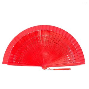 Decorative Figurines Muy Bien Spanish Wooden Hand Held Folding Fan Cheongsam Catwalk Dance Performance Accessories Wedding Celebration Red