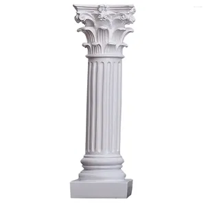 Candle Holders Vintage Roman Column Sculpture Decor Retro Candlestick Decors Resin Unique For Home