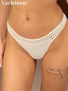 Kvinnors badkläder S - XL 9 färger virkning stickad bikini botten simma kort kvinnor kvinnlig bather brasilianska tanga trosor underkläder v4195