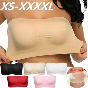 Bras Waist Tummy Shaper Summer Breathable Mesh Invisible Strapless Chest Wraps Tube Tops Lady Elastic Strapless Crop Top Bra Bandeau Boob Tube Brassiere YQ240203
