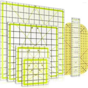 Portachiavi 6 pezzi righello per quilting quadrato tessuto acrilico taglio pennarello trasparente stiratura269j