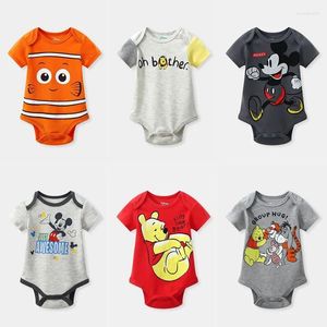 Rompers Infant Boys Printing Jumpsuits Cute Pajamas Girls Brand Cotton Thin Soft Wear Summer Style Short-sleeved For Babies