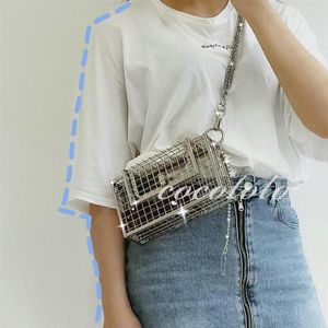 Designer-INS Hollow Out Clutch Bag Bird CageMetal Cage Girls Top-Handle Bags Purse Fashion Party Pouch Evening Bag3281