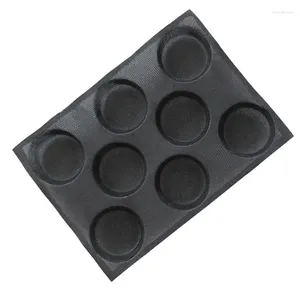 Stampi da forno Stampo in silicone Teglie per pane Teglie per panini Fogli per torte Forme per muffin forate Stampi rotondi per toast per hamburger Pane per ciambelle Stampo per ciambelle 8