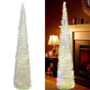 Christmas Decorations OurWarm 5ft Pop-Up Tree With 60 Warm White Lights Collapsible Xmas Trees For Holiday Carnival Party Decor