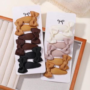 Saç Aksesuarları 6 PCS Güzel Bows Saç Pinesi Sevimli Klip Kız Bebek El Yapımı Kumaş Headwear Barrettes Headdress Hairgrip