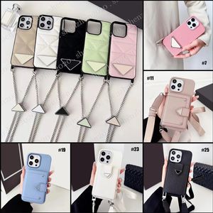 5Styles Fashion Chain Strap Phone Cases Women's Phone Case Back Cover för IP 15 14 13 12 11 Pro Max