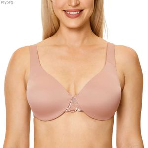 BRAS BRAS WOMENS PLUS STORLEK LACE Sömlös minimizer BH Underwire Full täckning Icke-tadderad underkläder 34 36 38 40 42 46 D DD E F G YQ240203