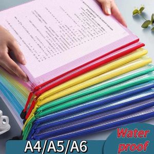 Storage Bags Mesh Zipper Pouch Waterproof Plastic Document Multipurpose For Travel Office Supplies Home Organize