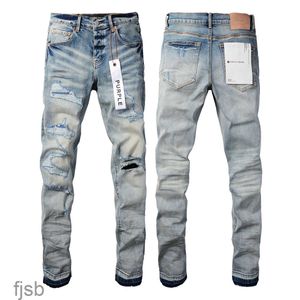 Lila Jeans Designer-Jeans für Herren, zerrissene Hosen, Vintage-Patchwork-Luxus-Punktmuster-Herrenhosen, Retro-Lila-Markenjeans