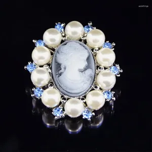 Broszki moda perła lady vintage kamea wiktoriański styl weselny