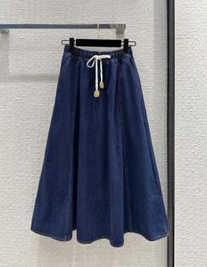 Skirts 2024 Early Autumn Embroidered Denim Half Skirt Elastic Waist Version Casual Casual8.4