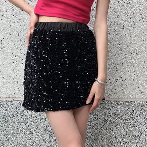 Skirts Fashion Kawaii Sexy Sequined Slim Fit Pencil Women Streetwear Spring Summer Ladies Cute Shiny Skirt Female Drop