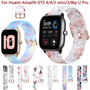 Titta på band 20mm Silicone Strap Band för Xiaomi Huami Amazfit GTS 4 2 Mini 3 2e Watchband Bip U Pro GTR 42mm Armband Armband Correa