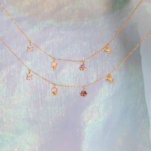 Chains INS Zircon Cosmic Planet Alien UFO Pendant Necklace For Women Girls Y2K Accessories Kawaii Aesthetic Choker