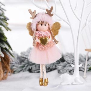 Christmas Decorations Cute Plush Angel Doll Pendant Lovely Girls Xmas Tree Hanging Decoration Merry Party Ornaments Navidad