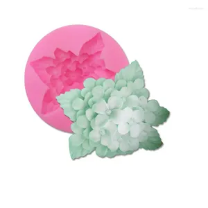 Baking Moulds Hydrangea Silicone Mold Chocolate Fondant Cake Gypsum Soap Ornaments Decorative Glue Drop