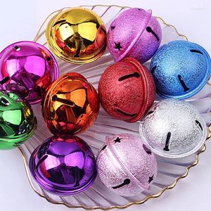 Party Supplies 40mm Big Hollow Star Jingle Bells Pendant Frosted Bell For Festival Christmas Tree Decor /DIY Craft Pet Necklace Ornament
