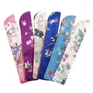 Decorative Figurines 5pcs Elegant Folding Hand Fan Bag Holder Dustproof Protector Pouch Case Cover Wedding Party Gifts