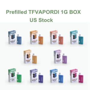 Vorgefüllter TF VAPORDI Einweg-E-Zigaretten-Stift, wiederaufladbar, 1,0 ml, 320 mAh, Verdampfer, 10 Sorten, Lagerbestand in den USA