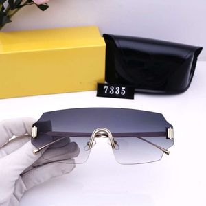 Mens Designer Fendy Solglasögon för kvinnor Fenty Glass F New Fashionable Instagram Style Frameless Sun Protection Net Red Advanced Sense 24