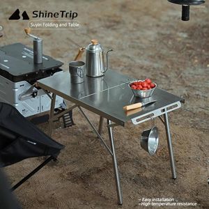 Camp Furniture Portable Outdoor Camping Table High Temperature Resistant Stainless Steel Foldable Strong Load-bearing Picnic