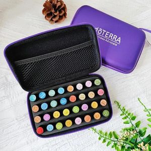 Depolama torbaları 32 yuva doterra için uçucu yağ kasası 1-3ml yağlar şişeler torba ziplock tutucu asılı organizatör