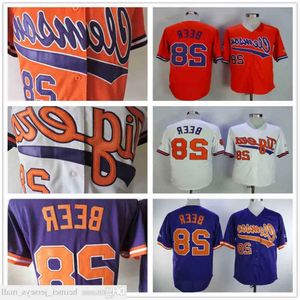 Clemson NCAA Tigers #28 Seth Beer College-Baseballtrikots Orange Weiß Lila Herren genähtes Seth Beer University-Trikot Sh High