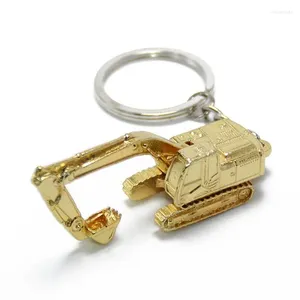 Keychains 20st-legering 3D tredimensionell grävmaskin Keychain Pendant Tillbehör Presentbiltillbehör Trendiga charm för flickor