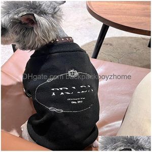 Hundkläder modebesättning hals hund tröja designer katt tryck tunn stickar schnauzer bichon corgi teddy husdjur tröja droppleverans h dhk4z