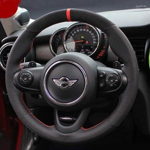 Steering Wheel Covers Black Leather Hand Sewing Car Cover For Mini (Hatchback/Mini) JCW Clubman Convertible Countryman