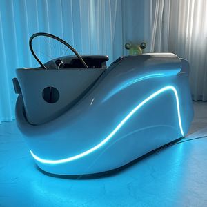 Luxury automatic electric spa head water therapy shampoo bed hair washing massage chair shampoo bed with bowl steamer