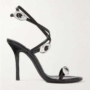 Sandali alla caviglia in pelle di serpente sandali hardware con fibbia con fibbia pannelli da suolo pompe per feste da donna scarpe da sera di lusso tacchi alti 34-43 con scatola