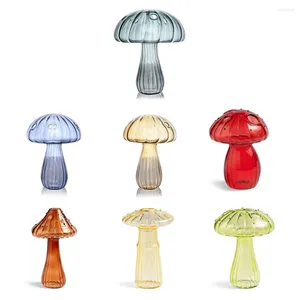 Vases Cute Mushroom Glass Vase Hydroponic Flower Table Round Bottle Crafts Aromatherapy Creative Home Simple Decoration