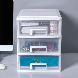 Office Desktop Storage Box DrawerType Multilayer Folder Stationery Rack Dormitory Sundries Transparent 240125